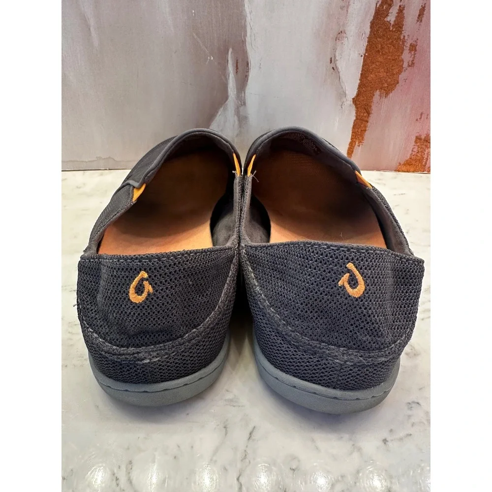 OluKai Nohea Mesh Mens Slip On Shoes Charcoal Gray Sz 10.5